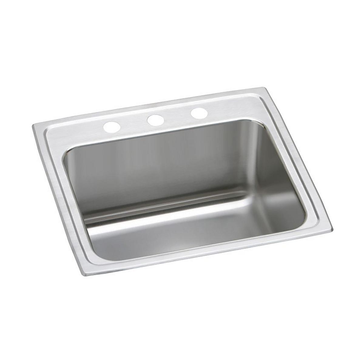Elkay Lustertone Classic 25" x 21-1/4" x 10-1/8" MR2-Hole Single Bowl Drop-in Sink with Perfect Drain