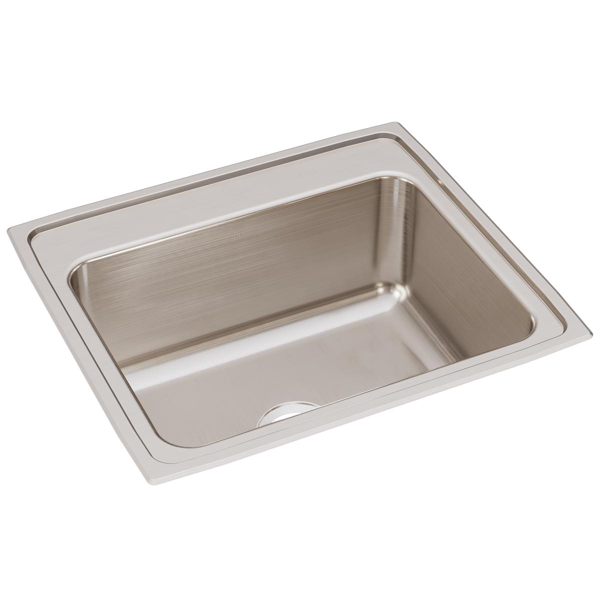 lustrous satin single bowl drop-in sink