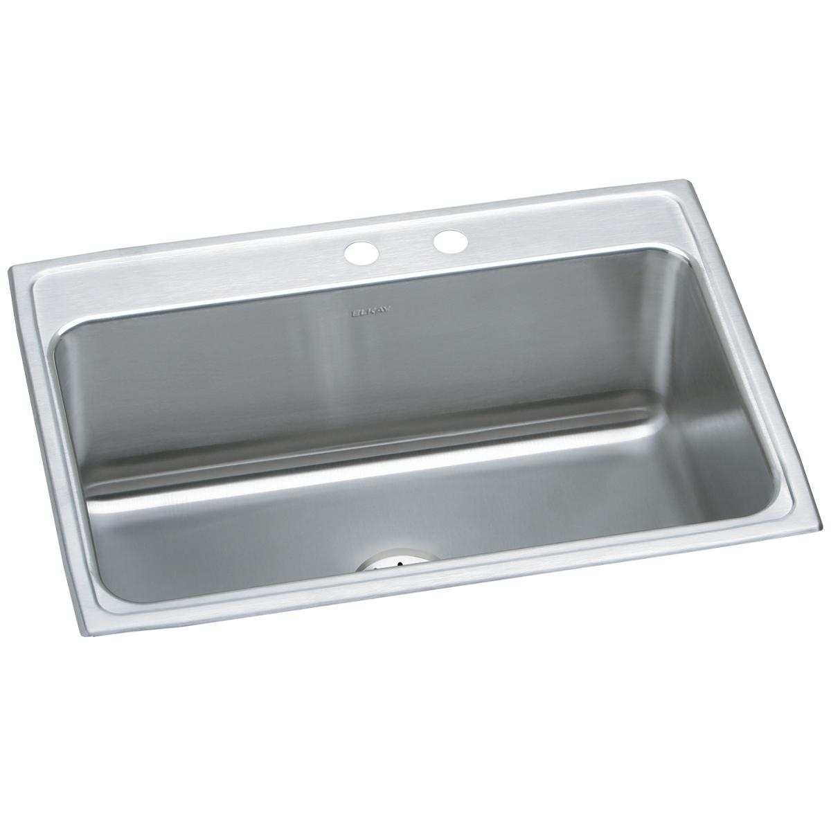 Elkay Lustertone Classic 31" x 22" x 10-1/8" MR2-Hole Single Bowl Drop-in Sink with Perfect Drain