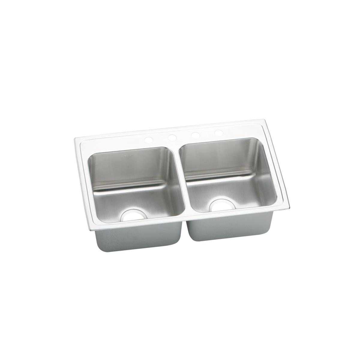 lustertone equal double bowl drop-in sink