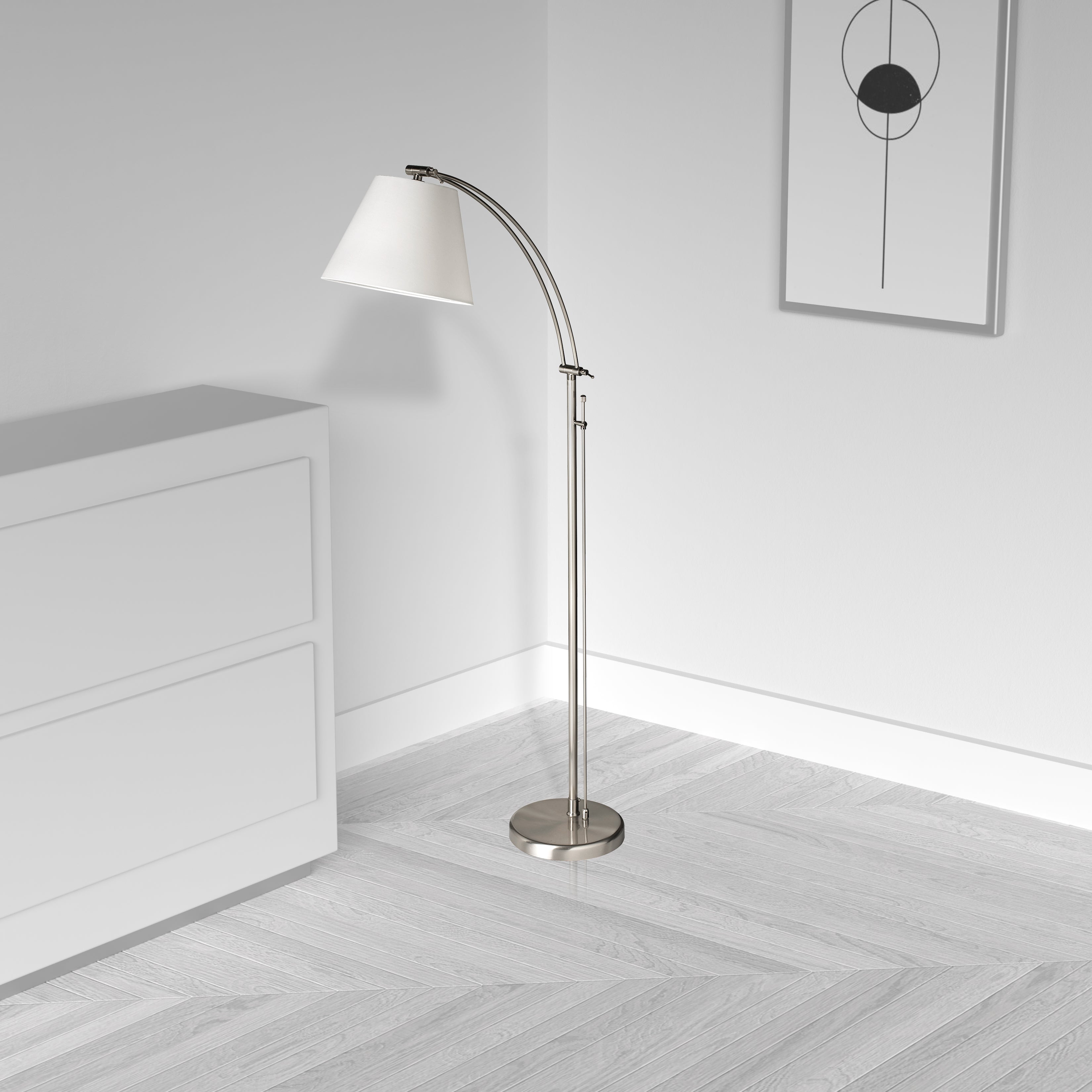 satin chrome floor lamp