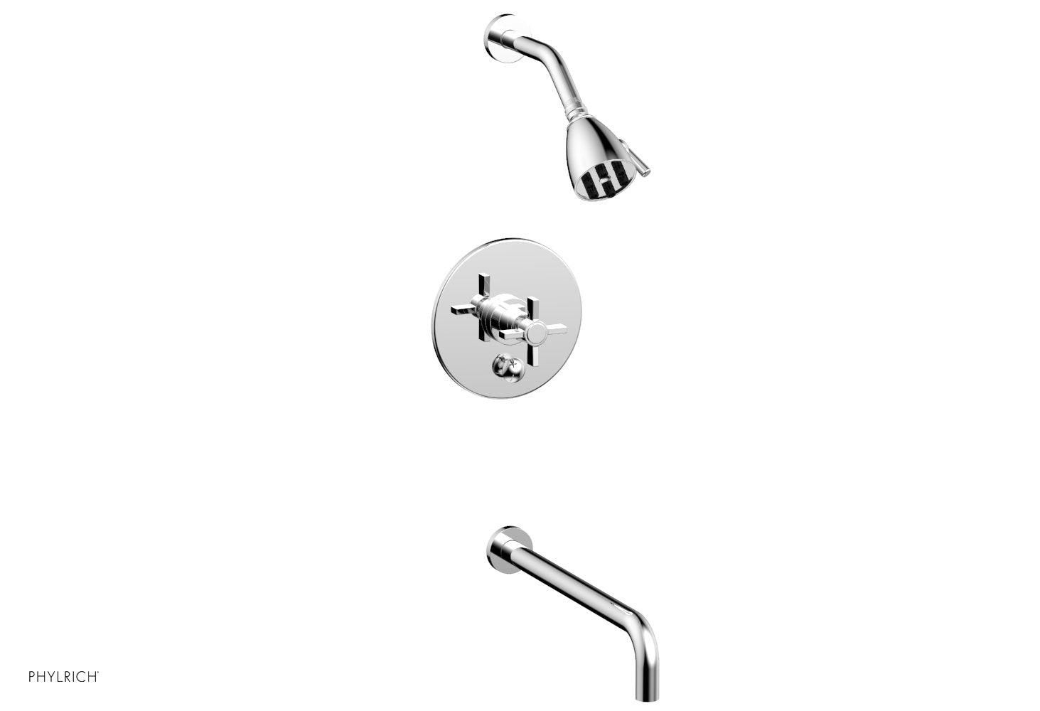 polished chrome shower set