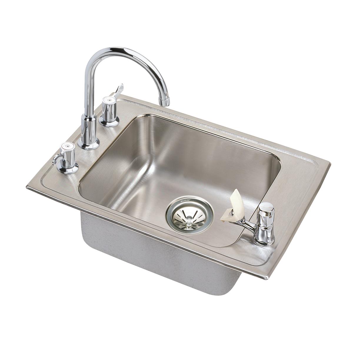 lustrous satin single bowl drop-in classroom ada sink