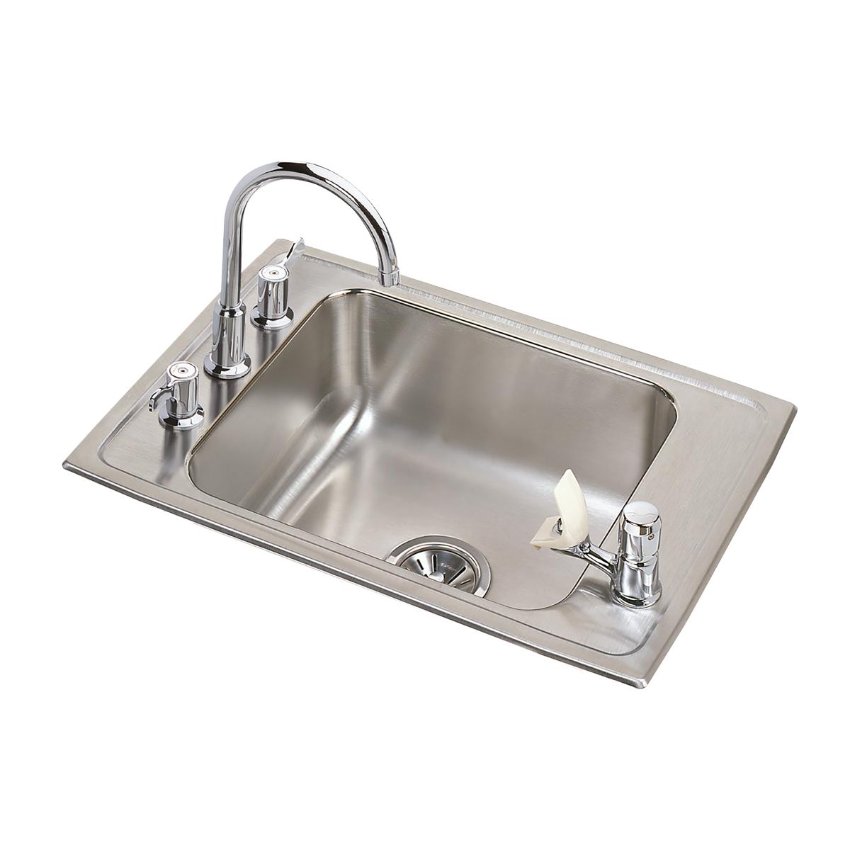 lustrous satin single bowl drop-in classroom sink