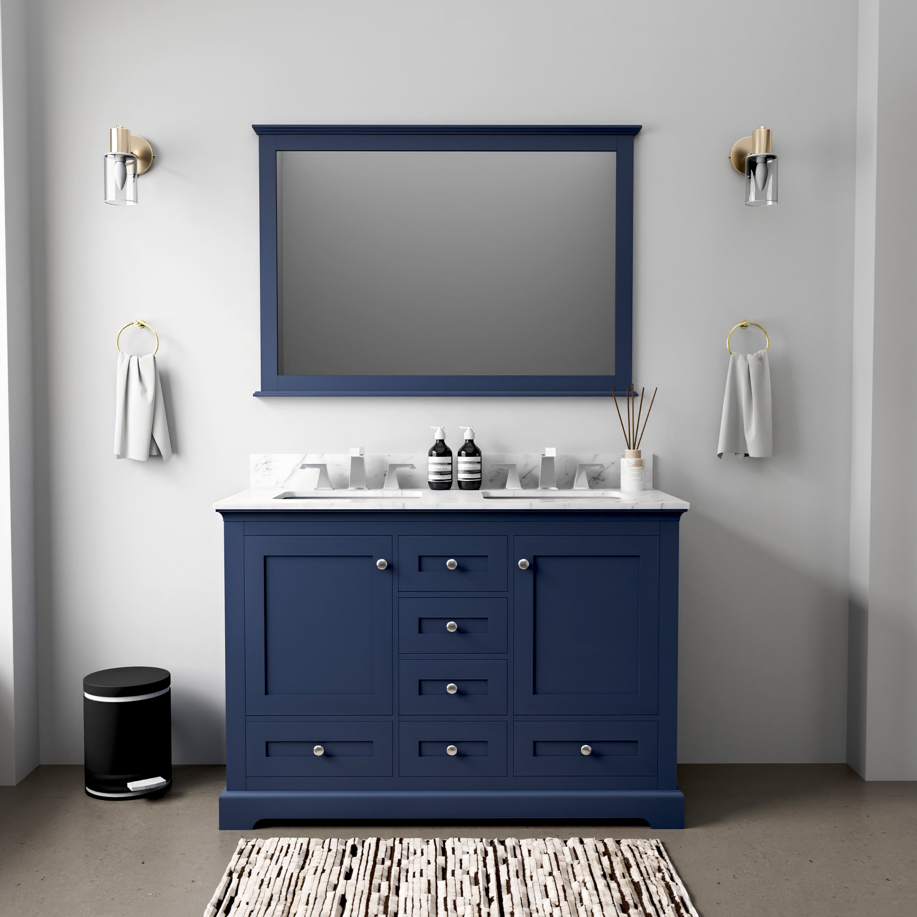 navy blue vanity