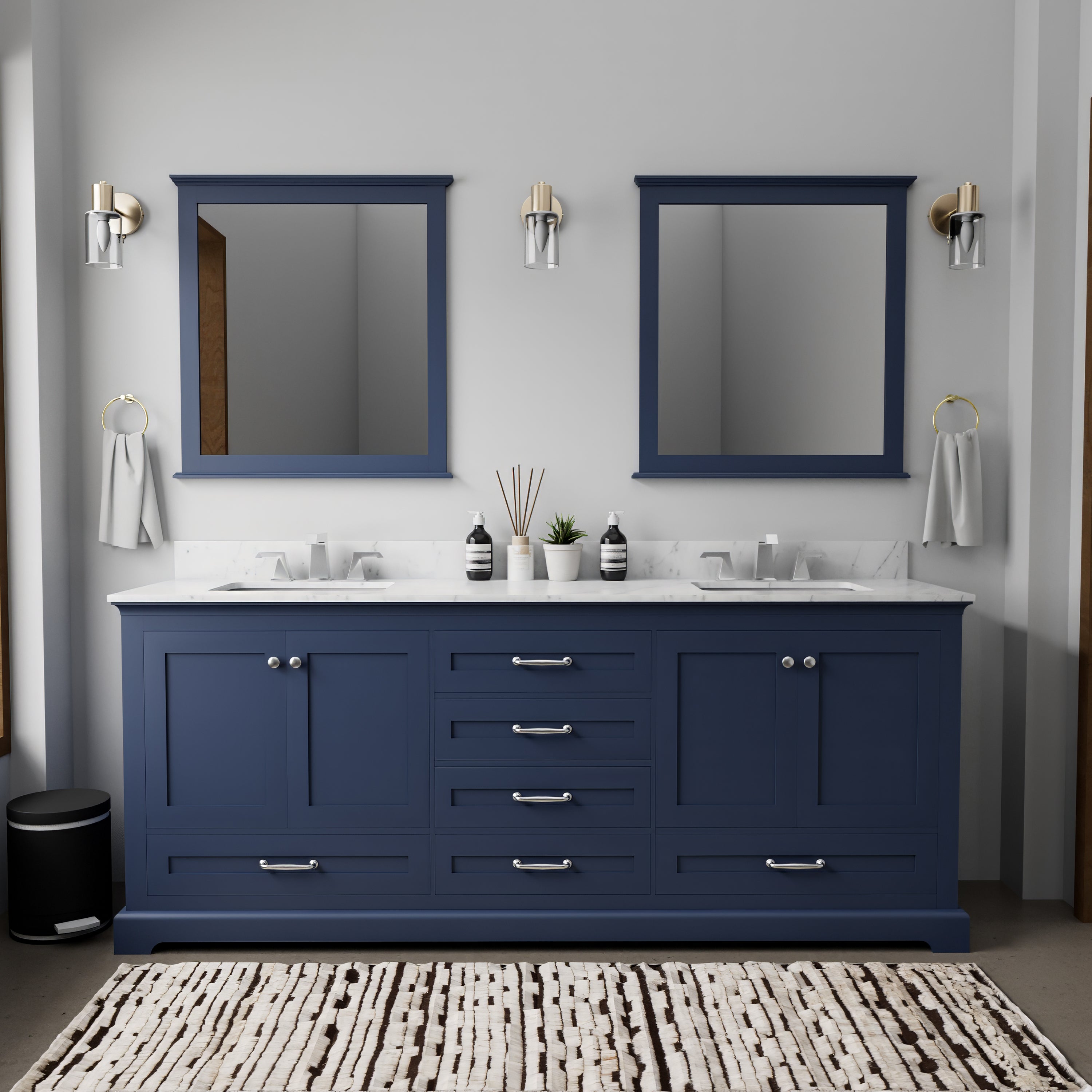 navy blue vanity