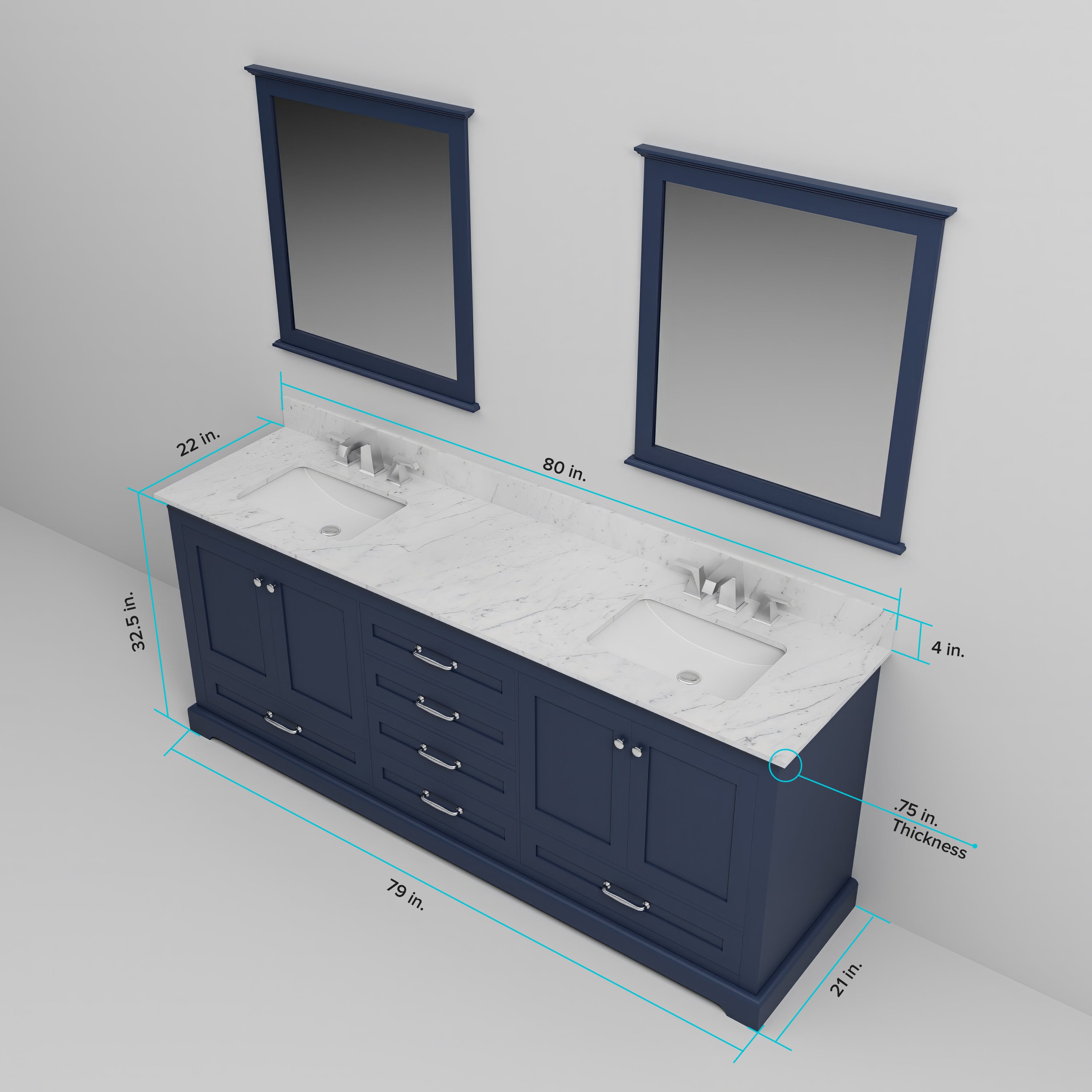 navy blue vanity
