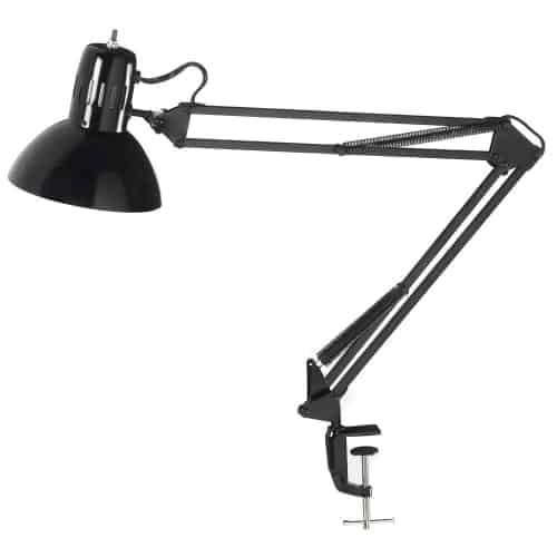 gloss black task lamp