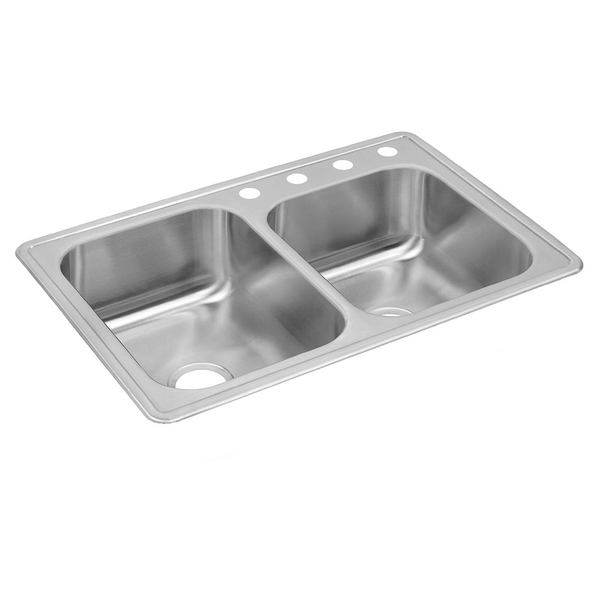 satin offset double bowl drop-in sink
