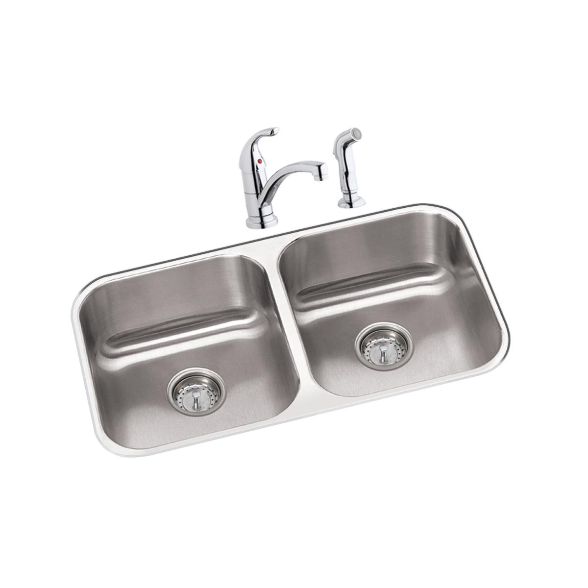 radiant satin equal double bowl undermount sink