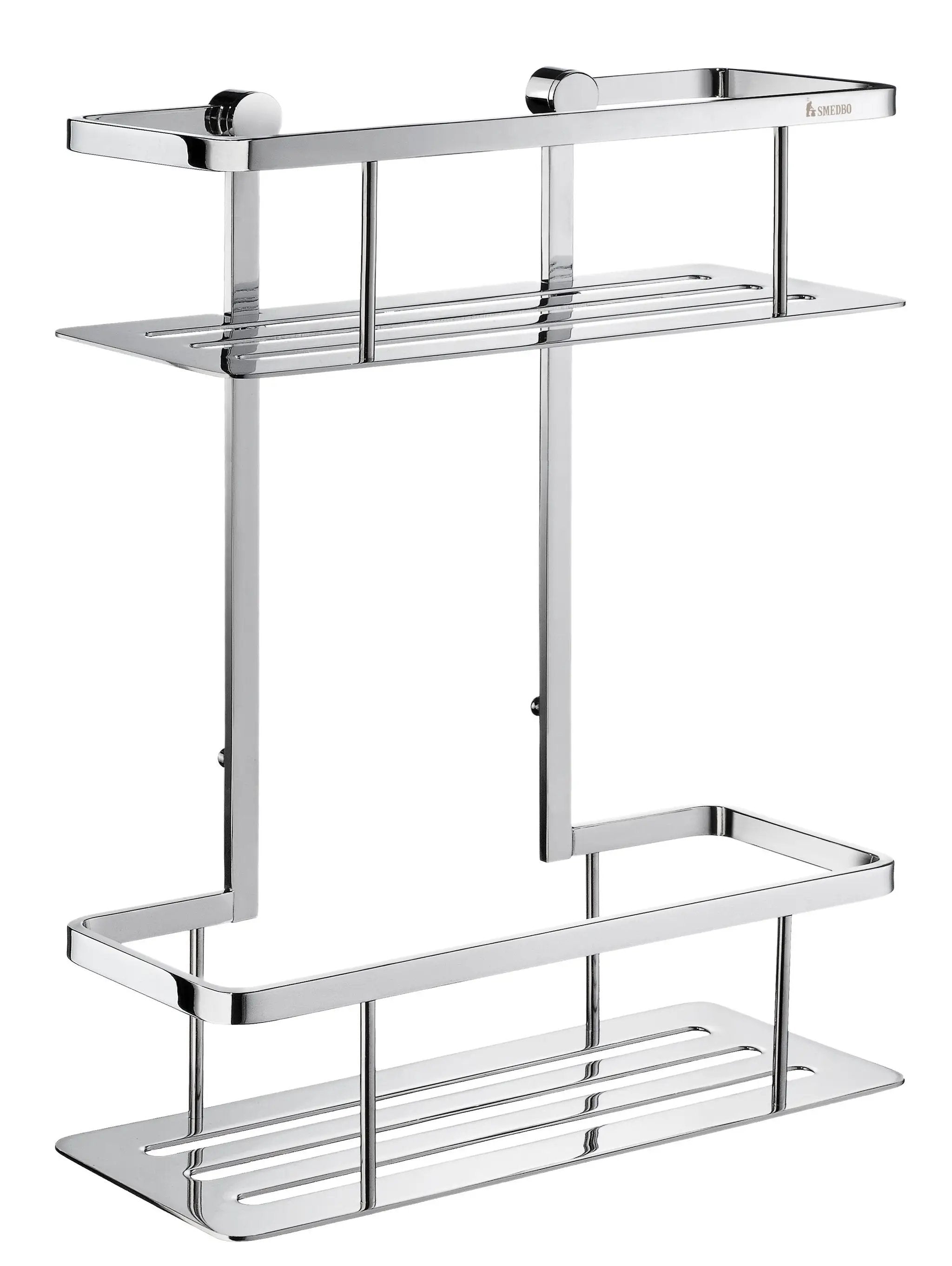 polished chrome shower basket