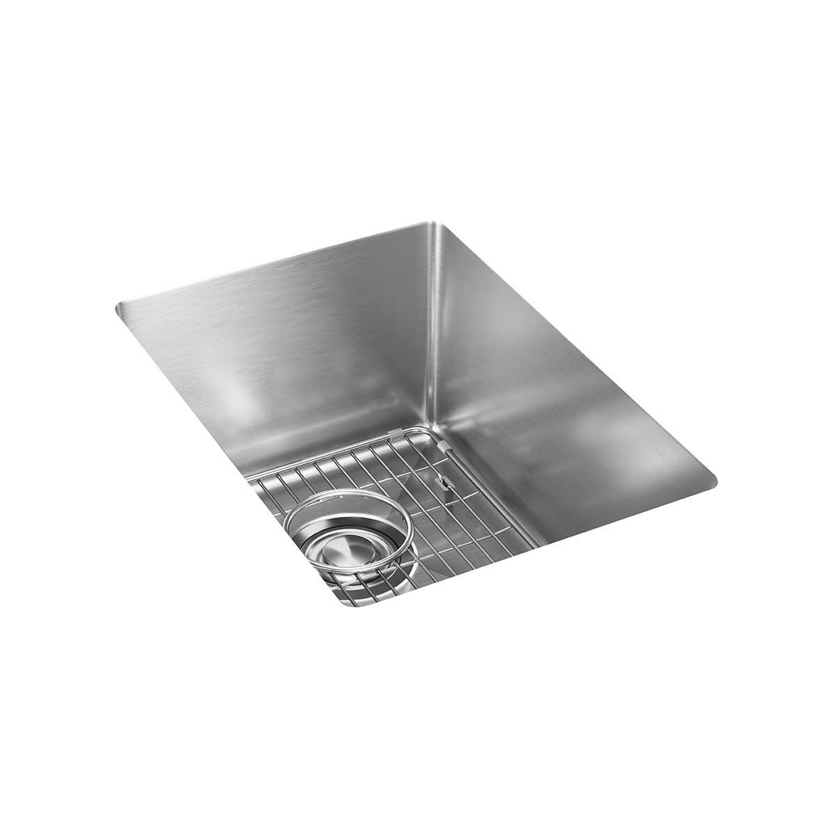 polished satin single bowl undermount bar sink kit