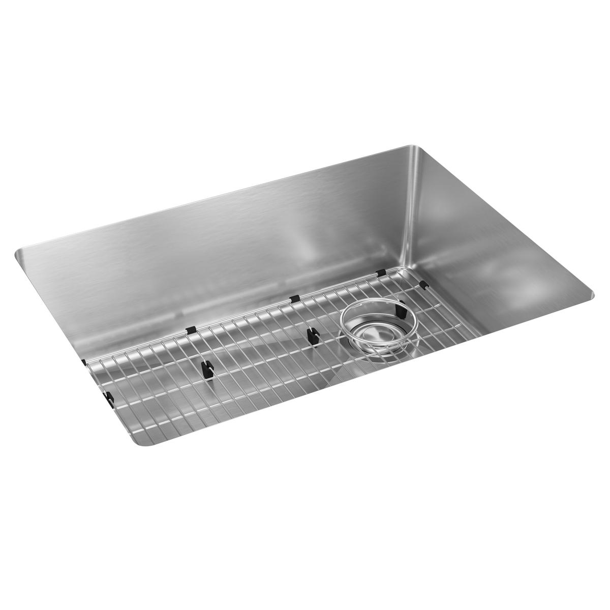 polished satin single bowl undermount sink kit