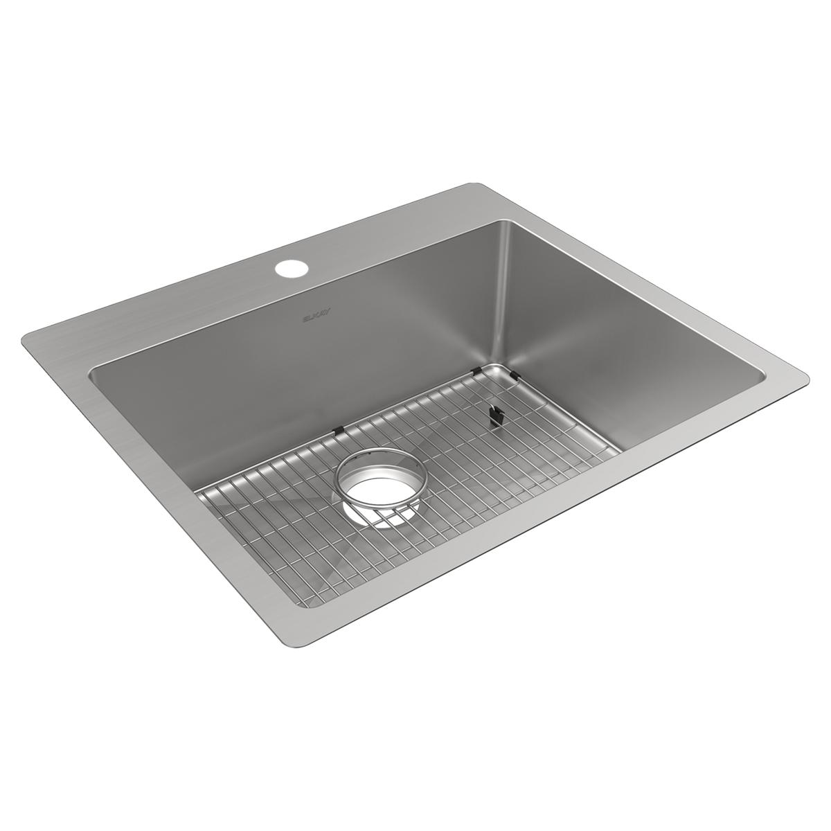 polished satin single bowl dual mount sink kit