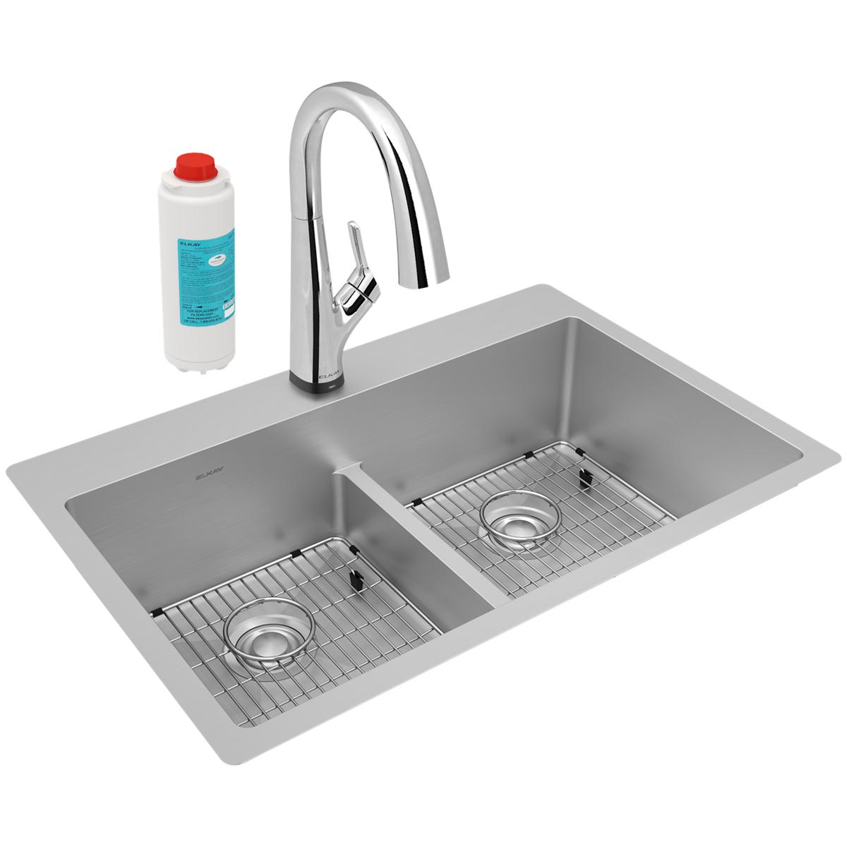 stainless steel equal double bowl dual mount sink kit