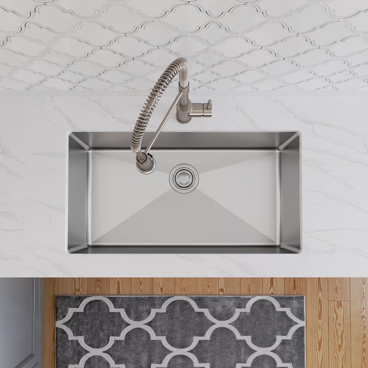 polished satin single bowl undermount sink