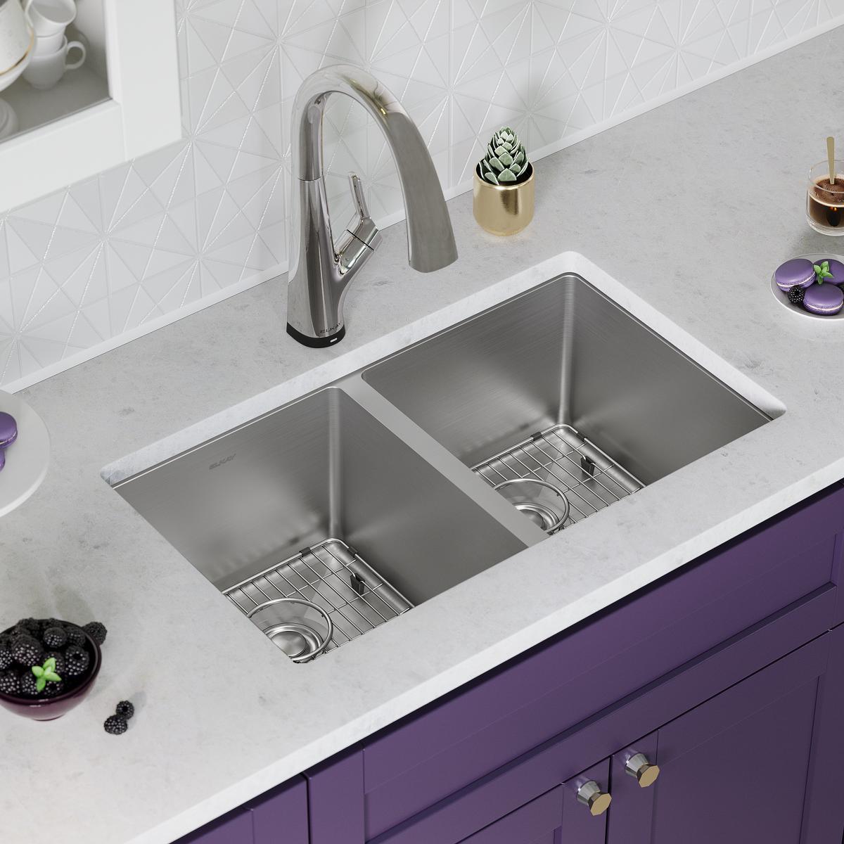 stainless steel equal double bowl undermount sink kit