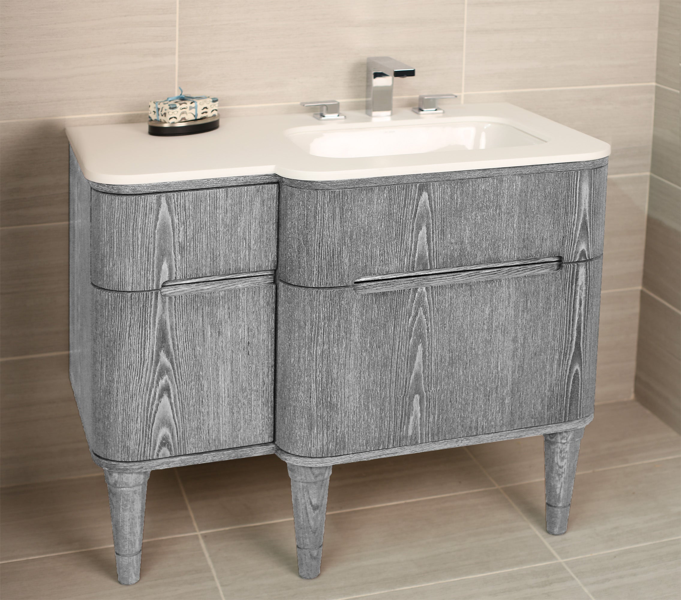 silver oak vanity