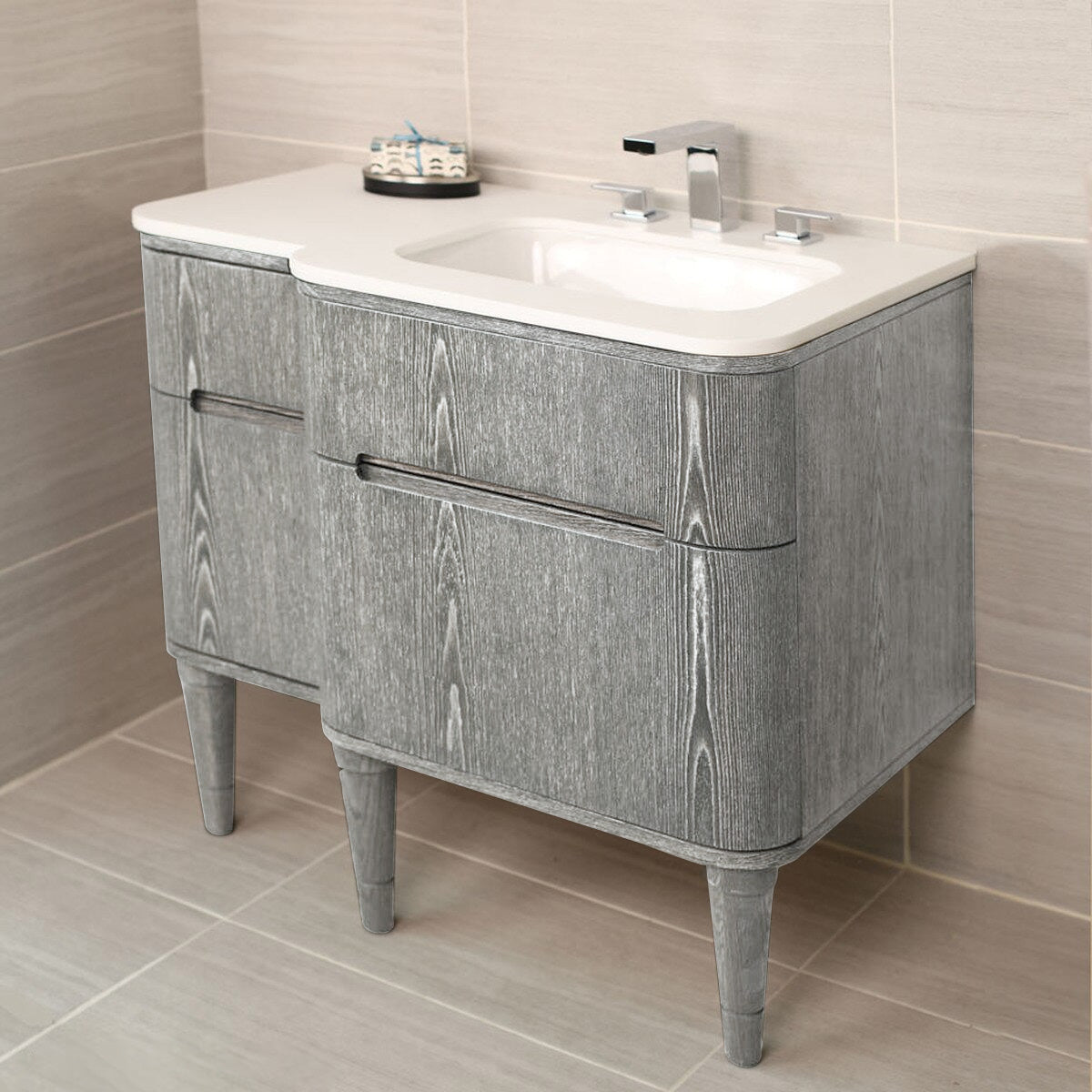 silver oak vanity