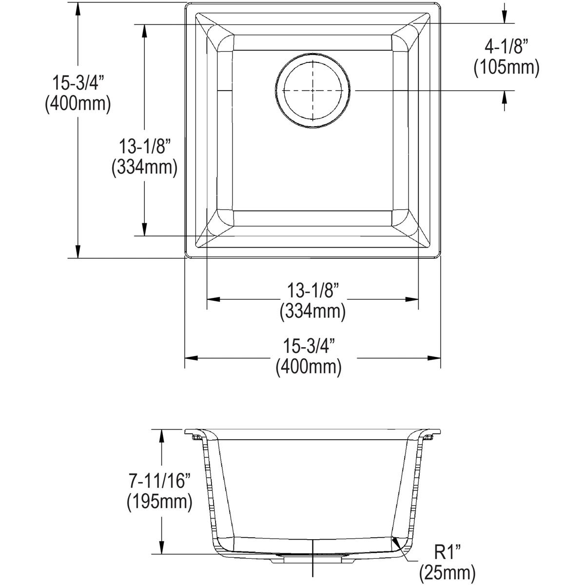 black single bowl dual mount bar sink