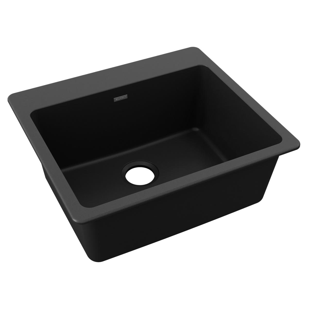 black single bowl drop-in sink