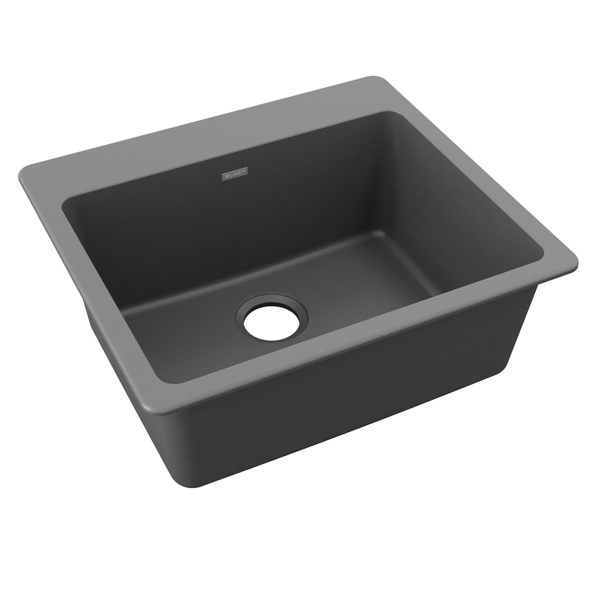 dusk gray single bowl drop-in sink