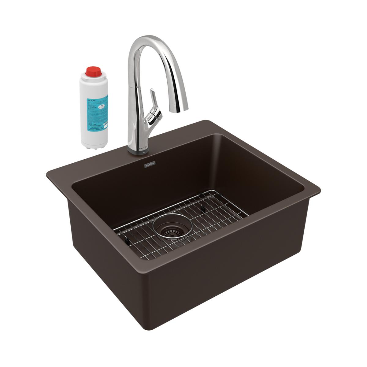black single bowl drop-in sink kit