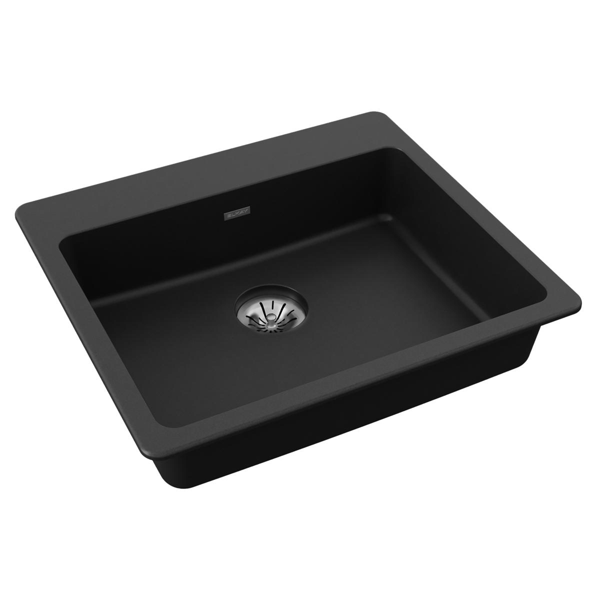 black single bowl drop-in ada sink