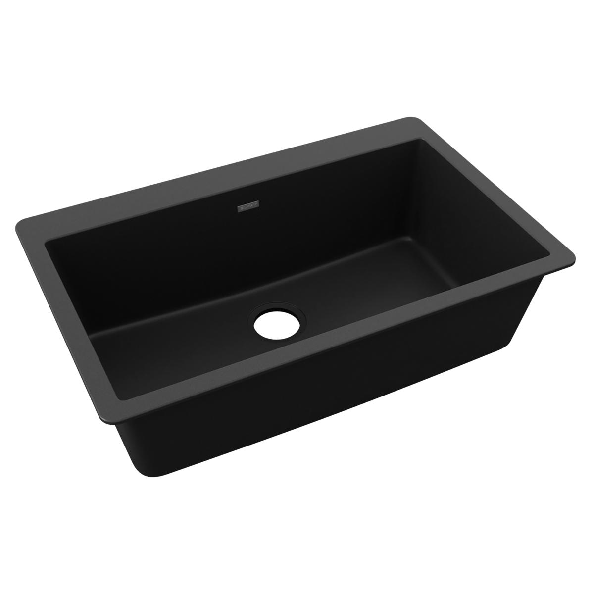 black single bowl drop-in sink