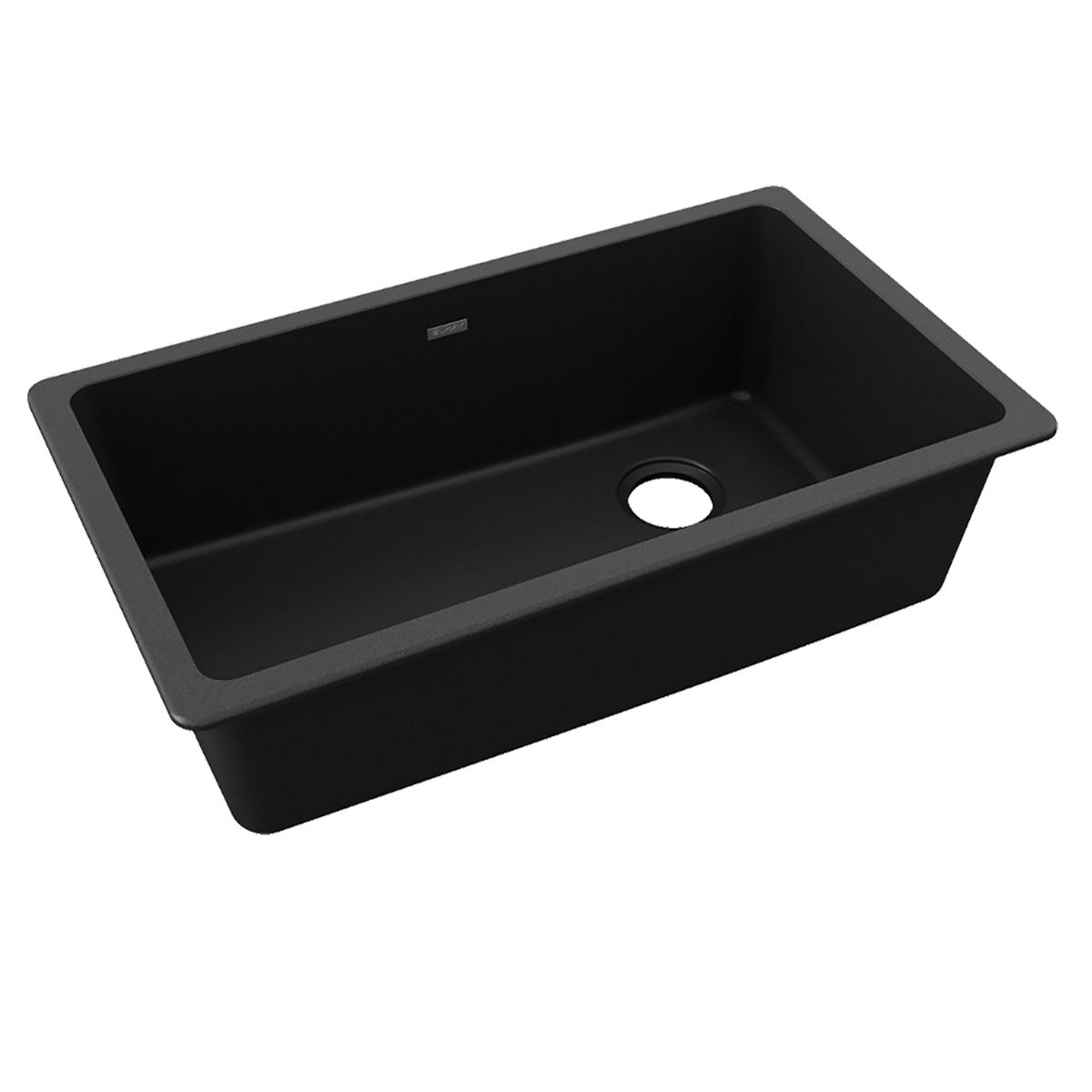 black single bowl undermount sink