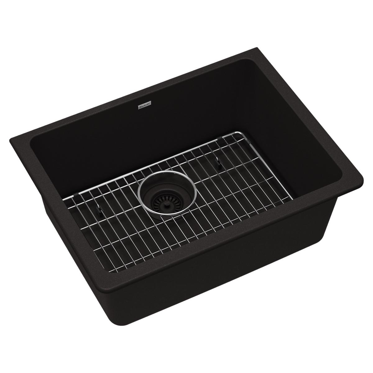 black single bowl undermount sink kit