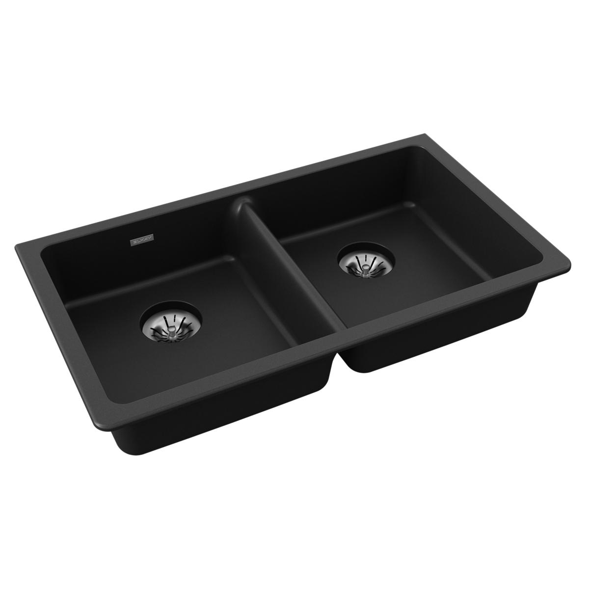 black double bowl undermount ada sink