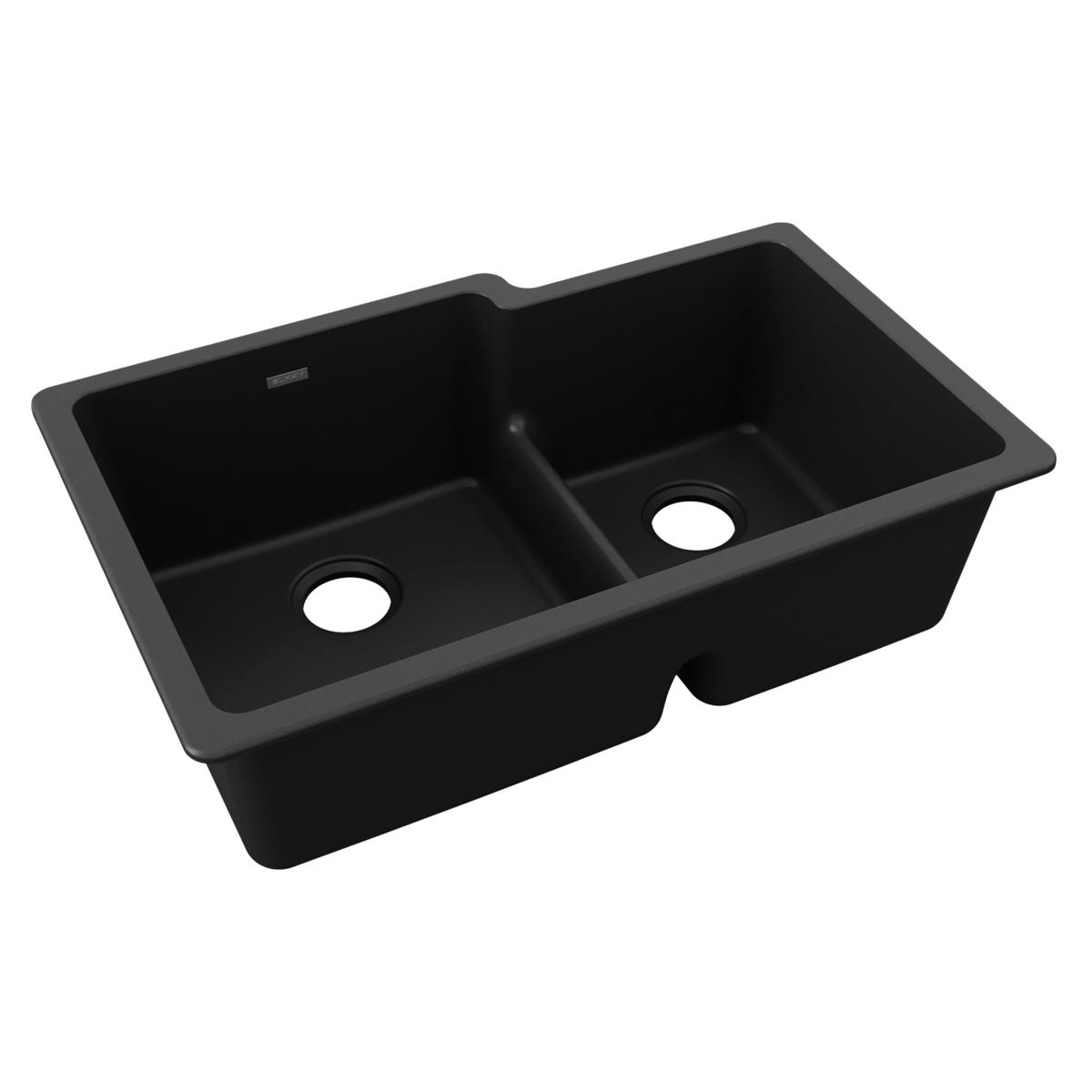 black double bowl undermount sink
