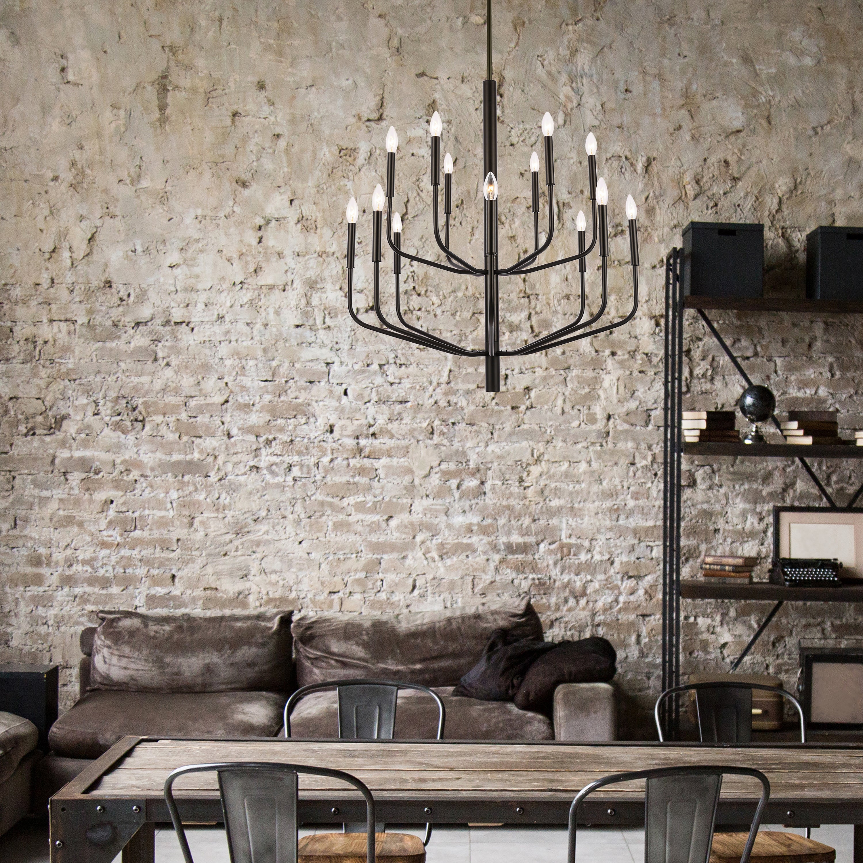 matte black chandeliers