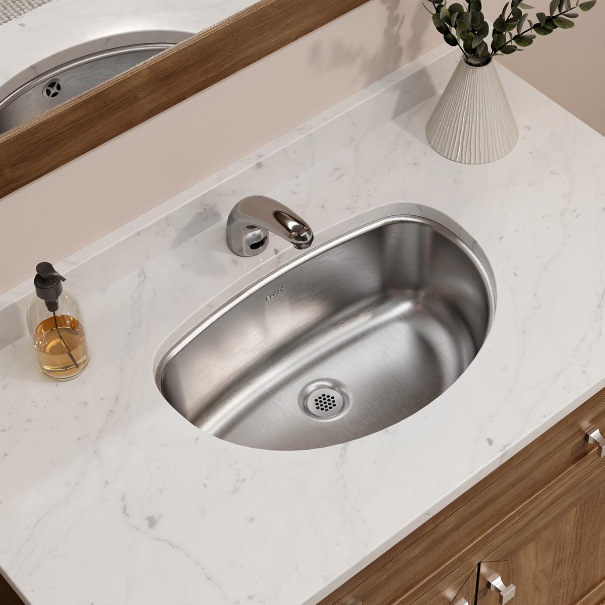 lustrous satin single bowl undermount bathroom sink