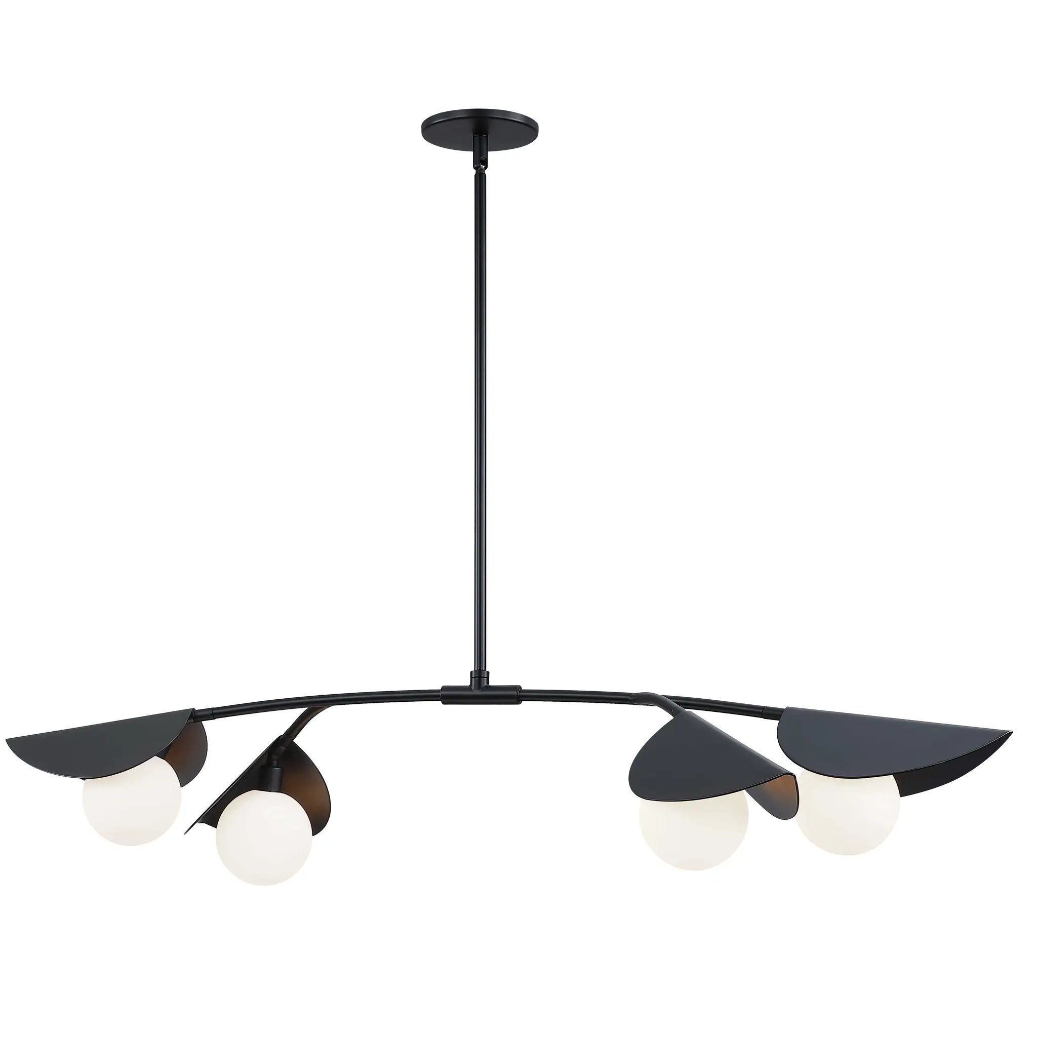 Dainolite 4 Light Halogen Horizontal Pendant with White Glass by Dainolite