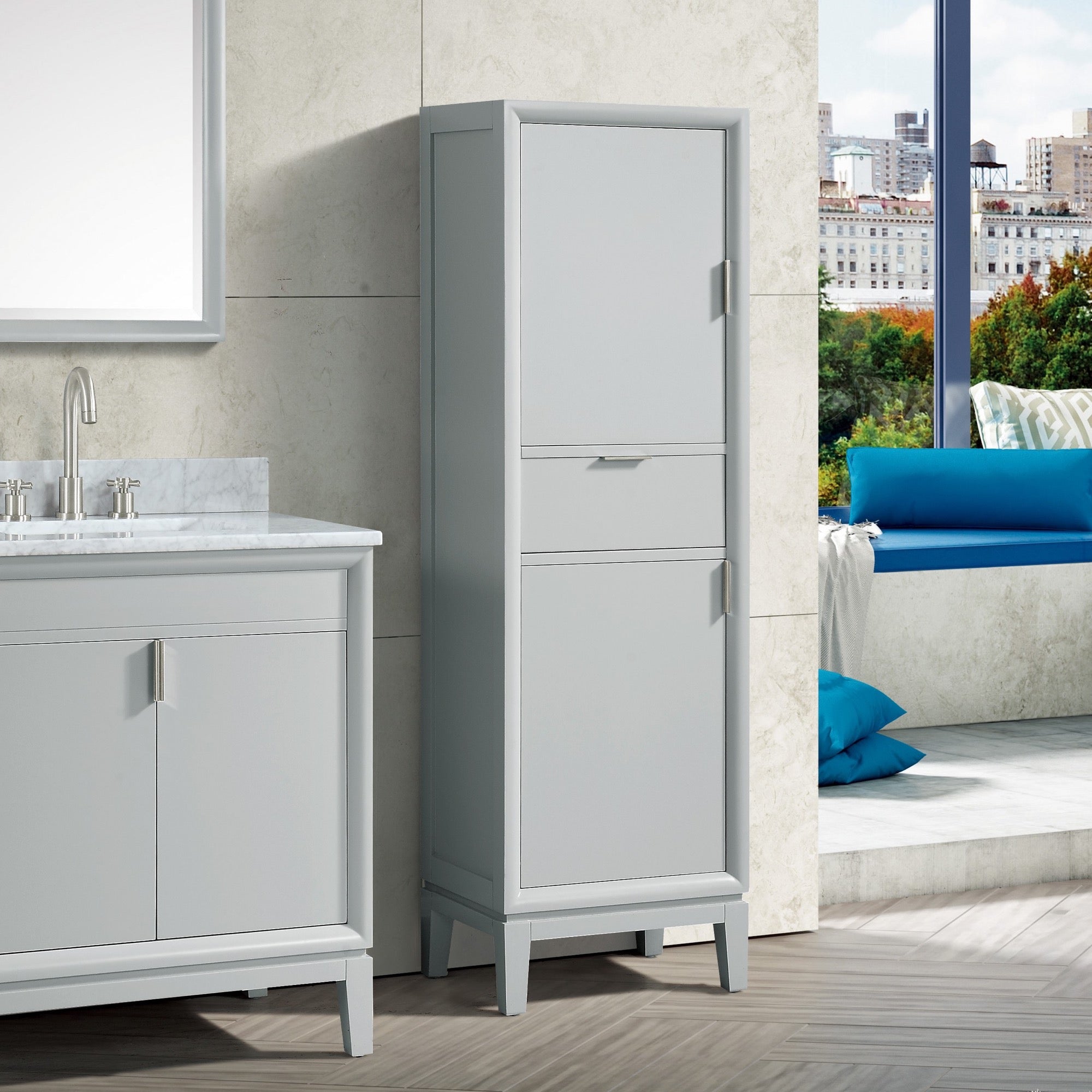 dove gray vanity cabinet