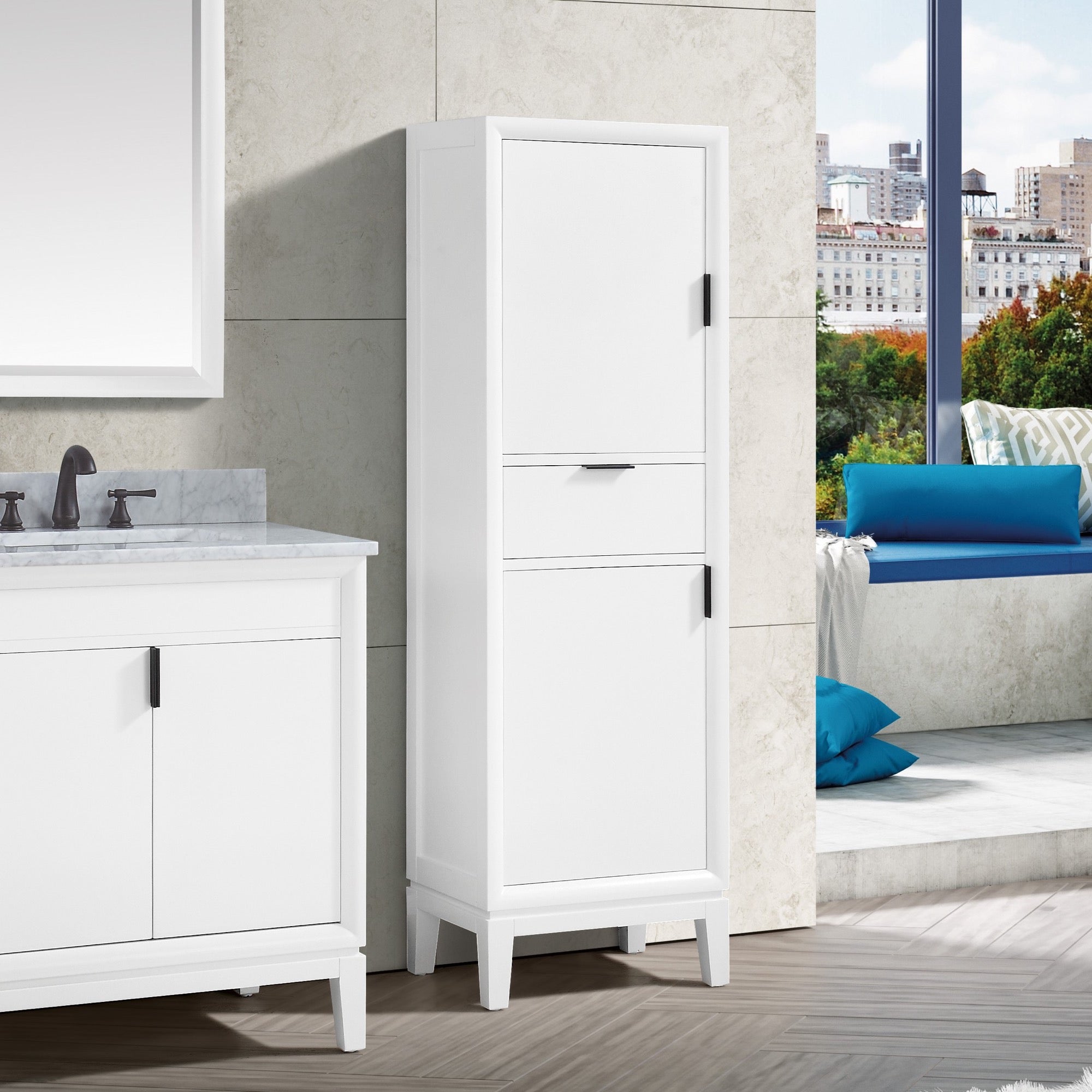 white vanity cabinet