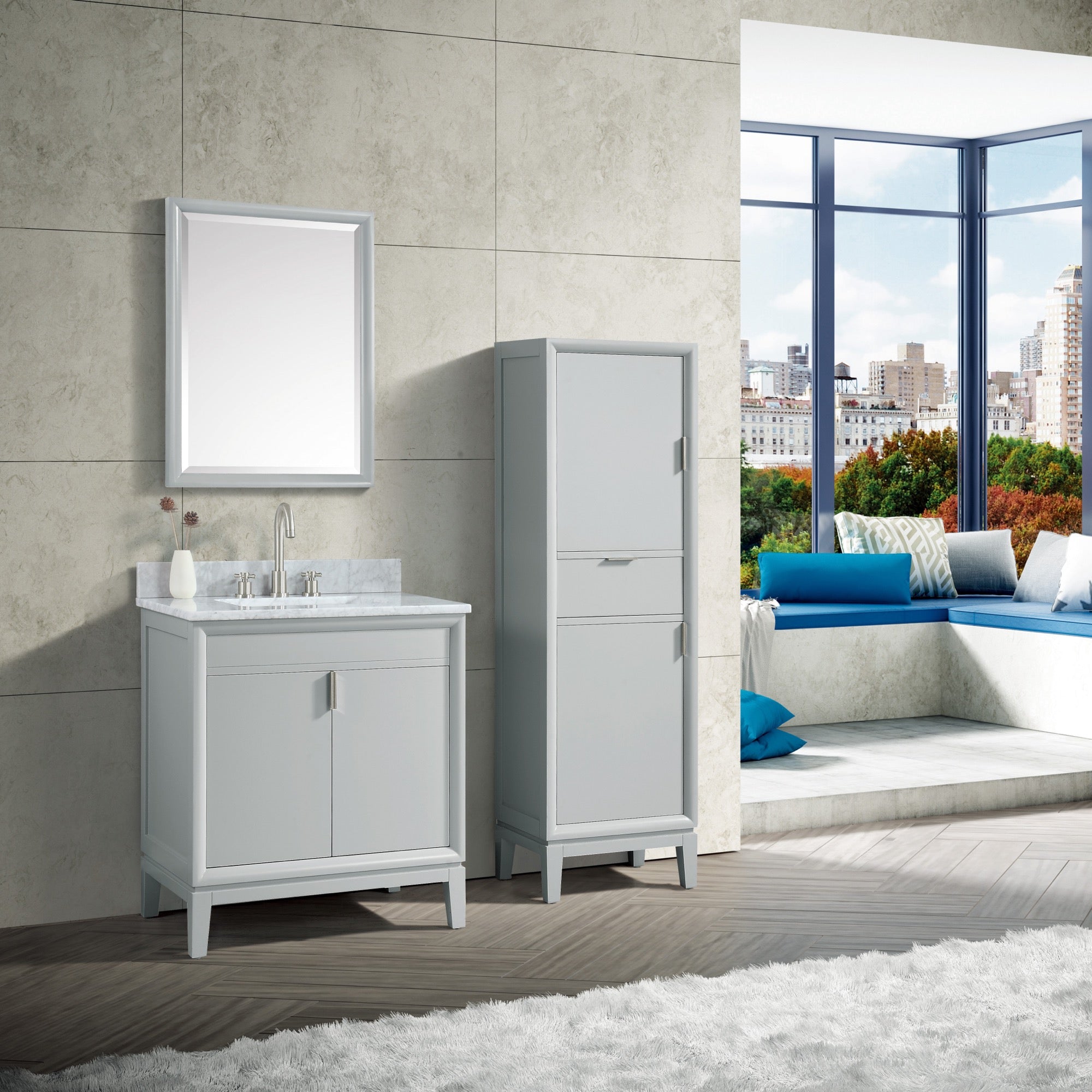 dove gray vanity base