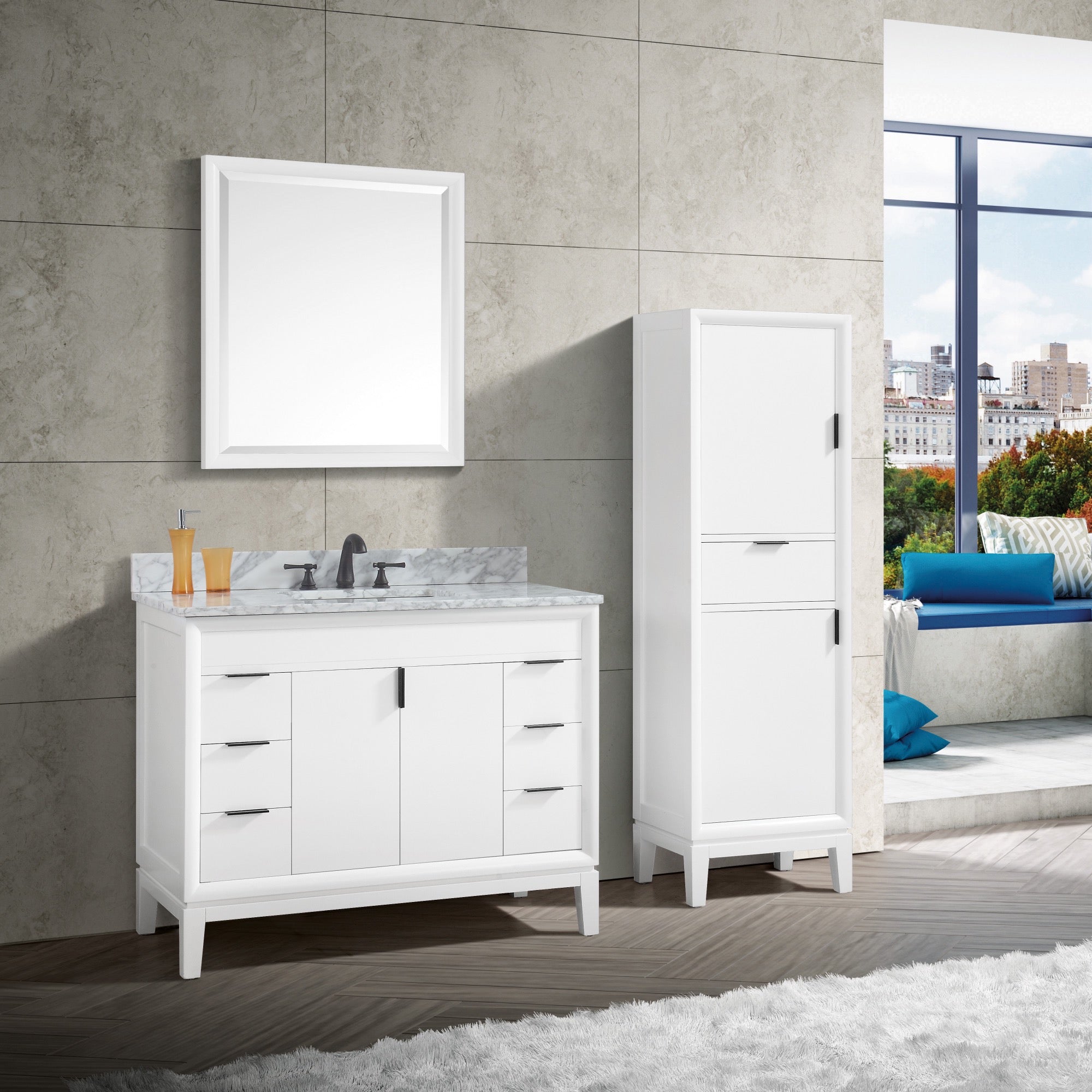 white vanity cabinet