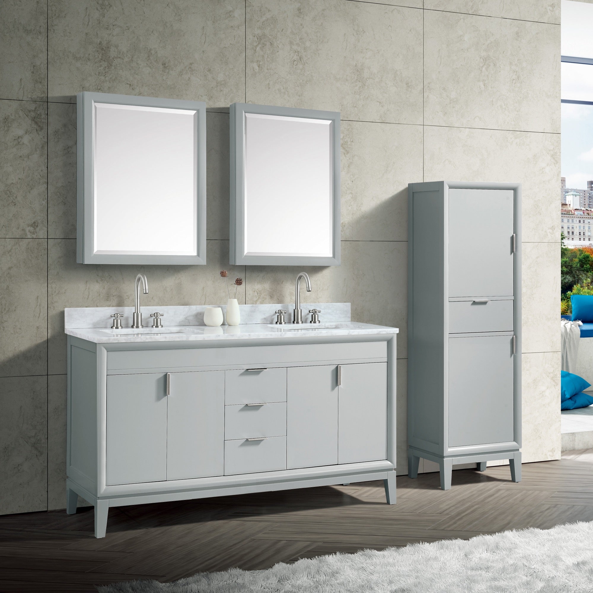 dove gray vanity set