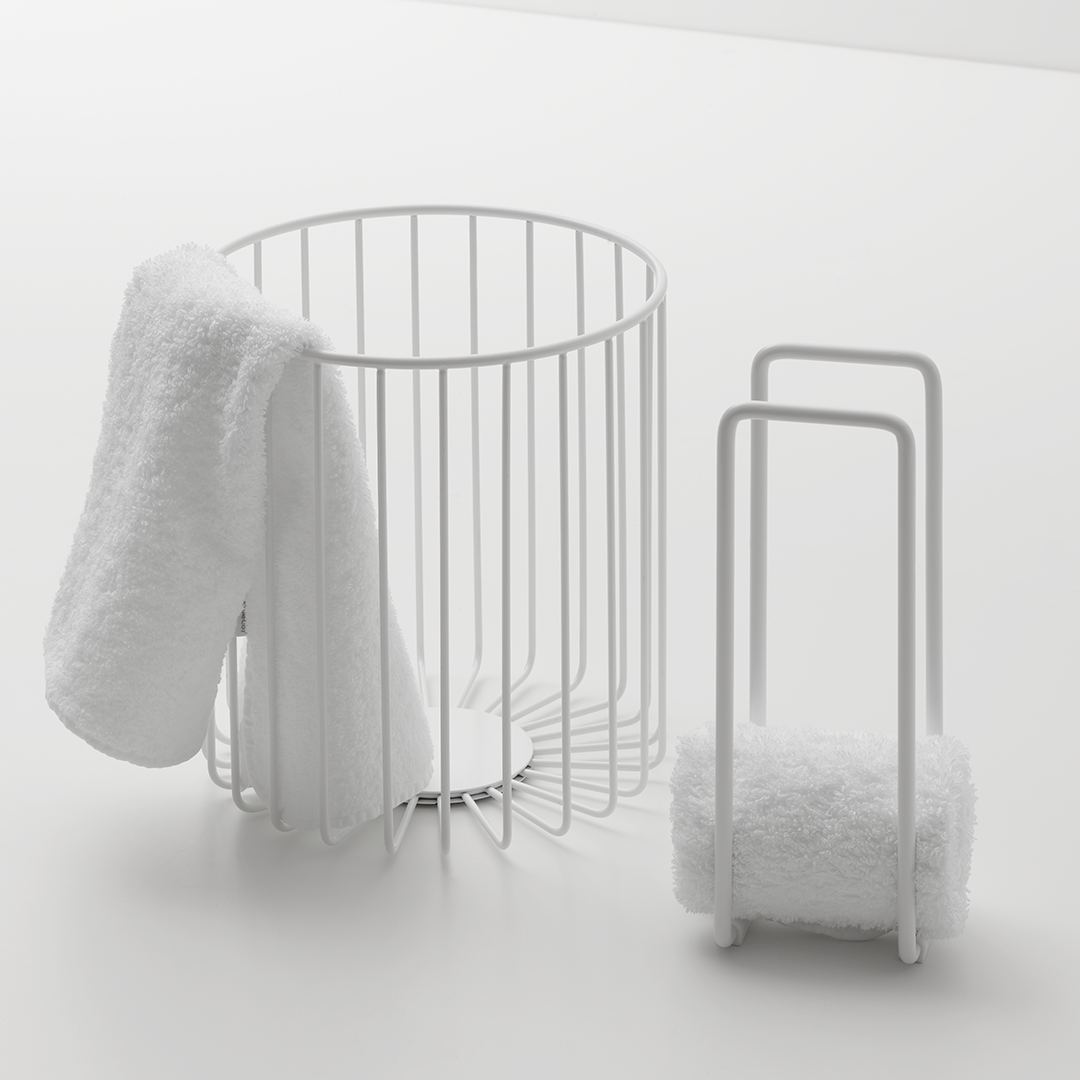 white matte basic holder for guest towels