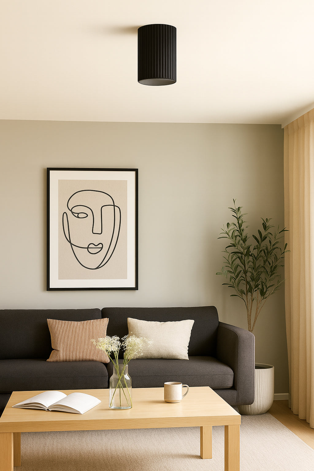 matte black flush mount