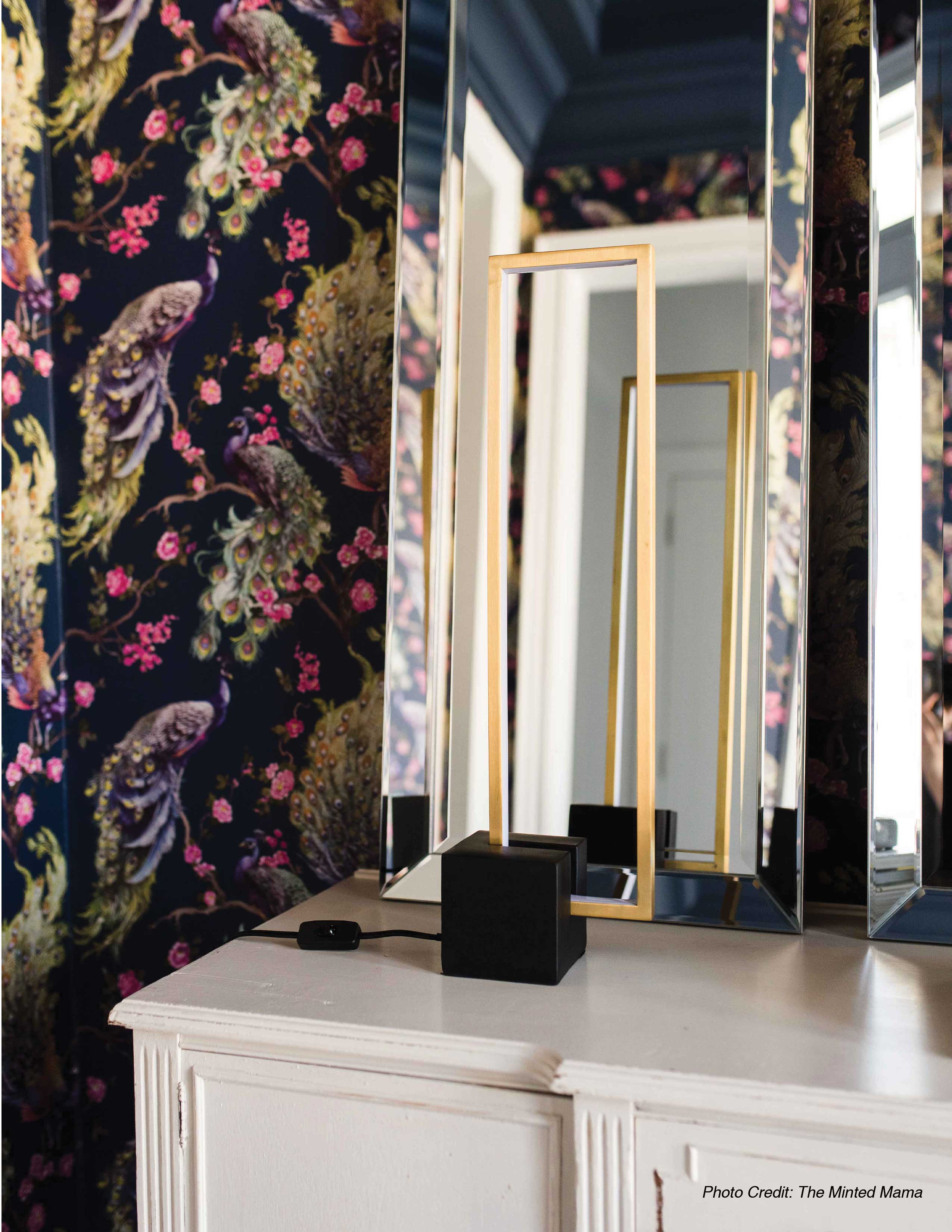 aged brass with matte black concrete base table lamp