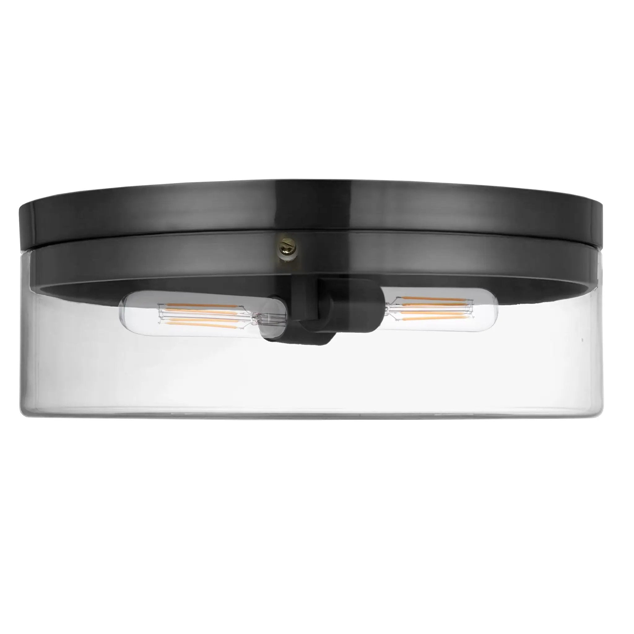 Dainolite 2 Light Incandescent Flush Mount with Clear Glass by Dainolite