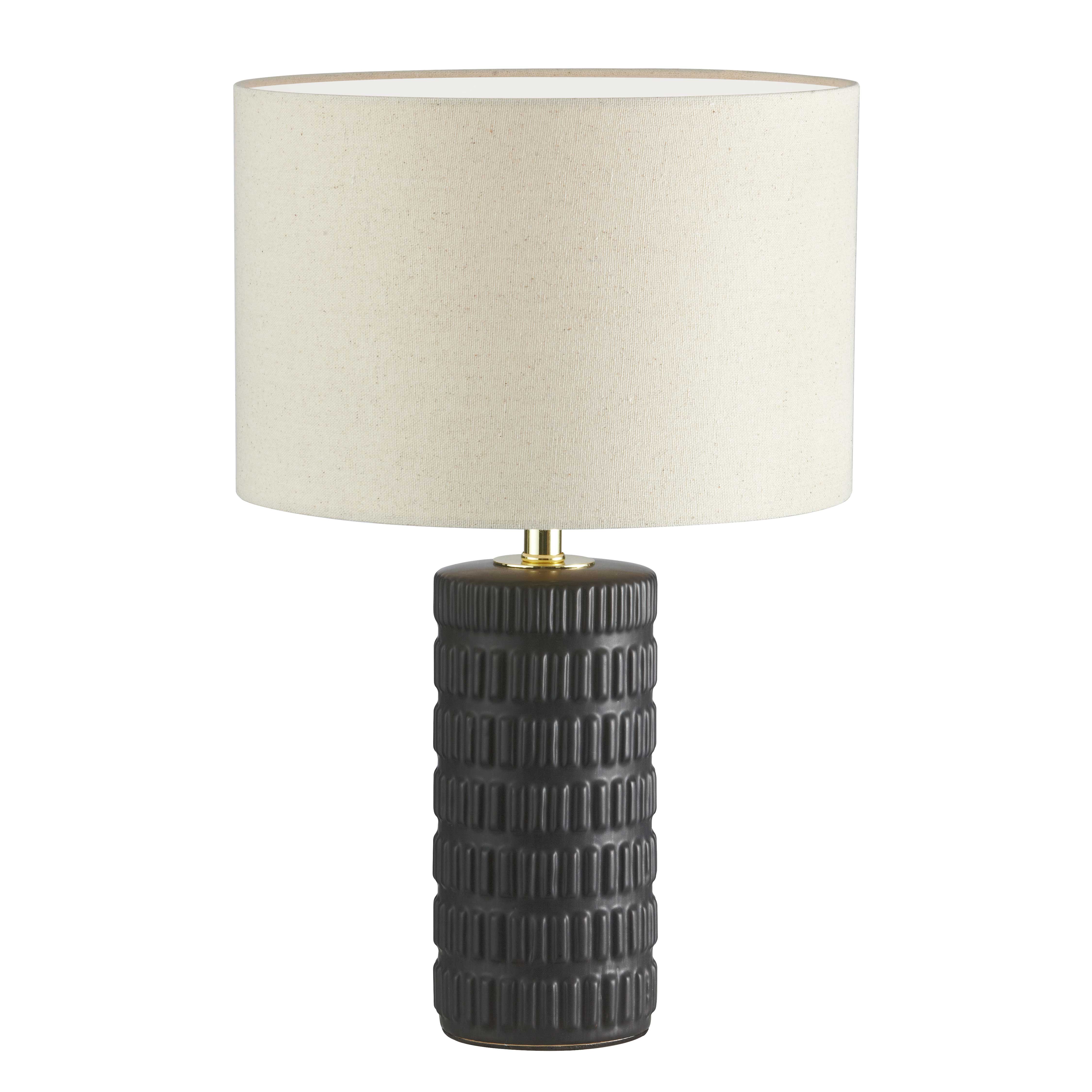 matte black with black gold shade table lamp