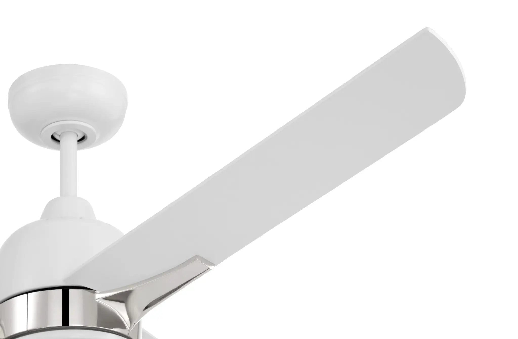 white/polished nickel ceiling fans