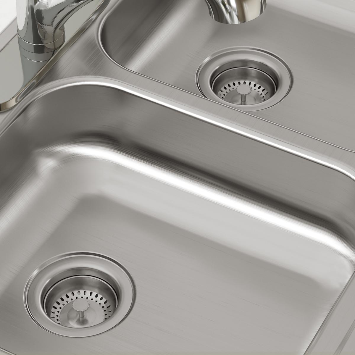 satin double bowl drop-in sink