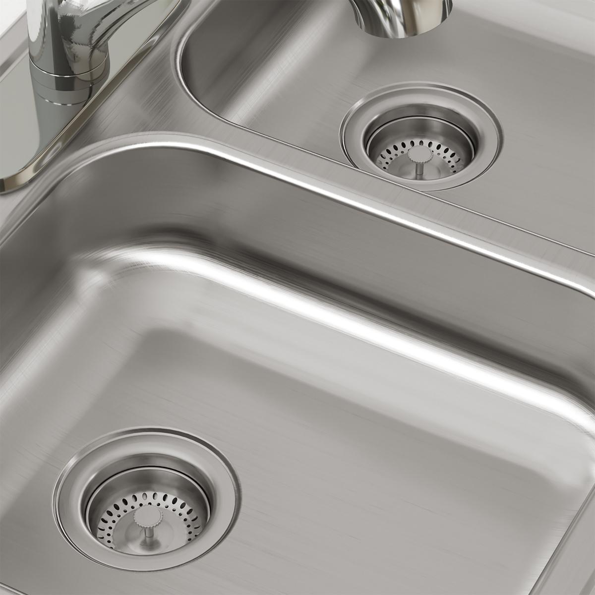 satin double bowl drop-in sink