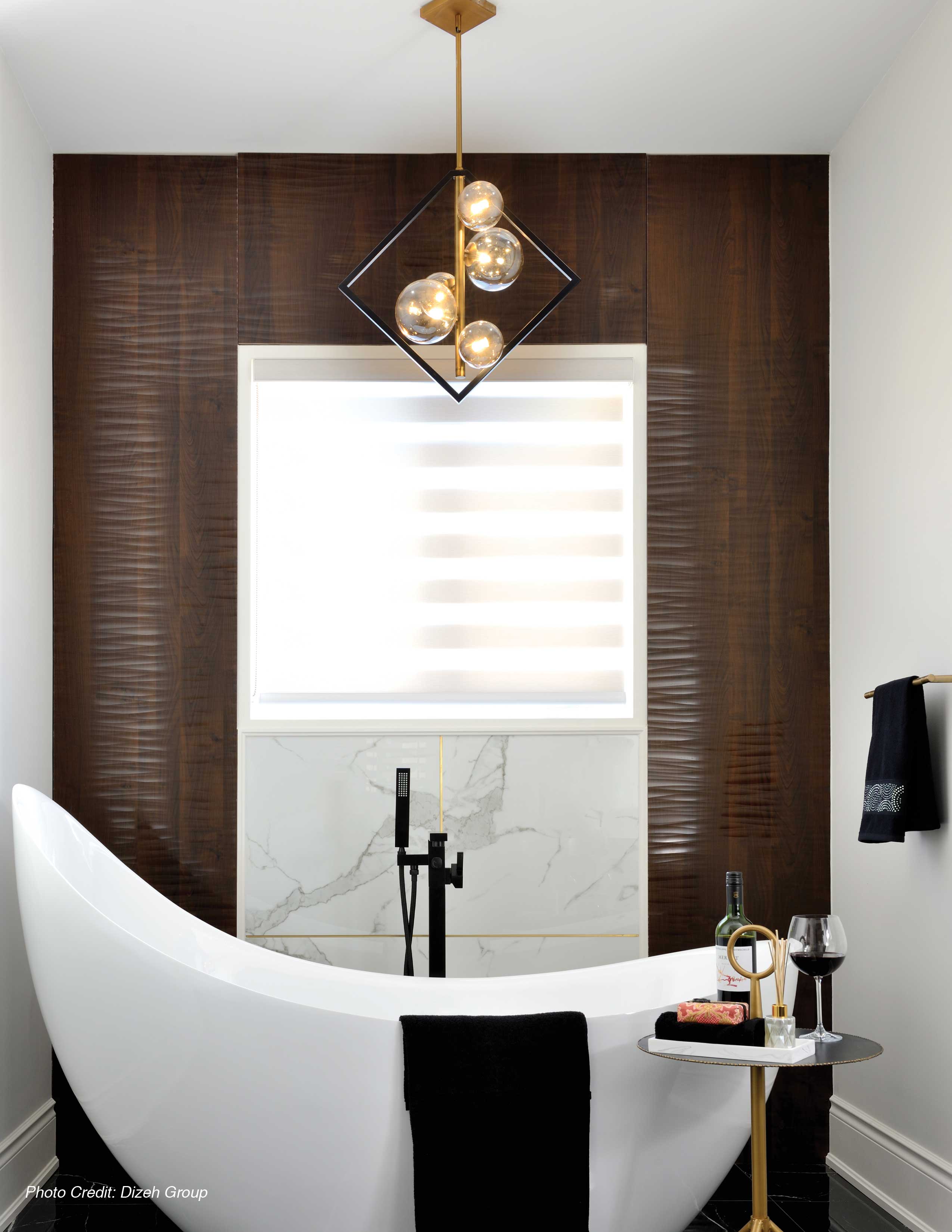 matte black and vintage bronze with champagne glass pendants